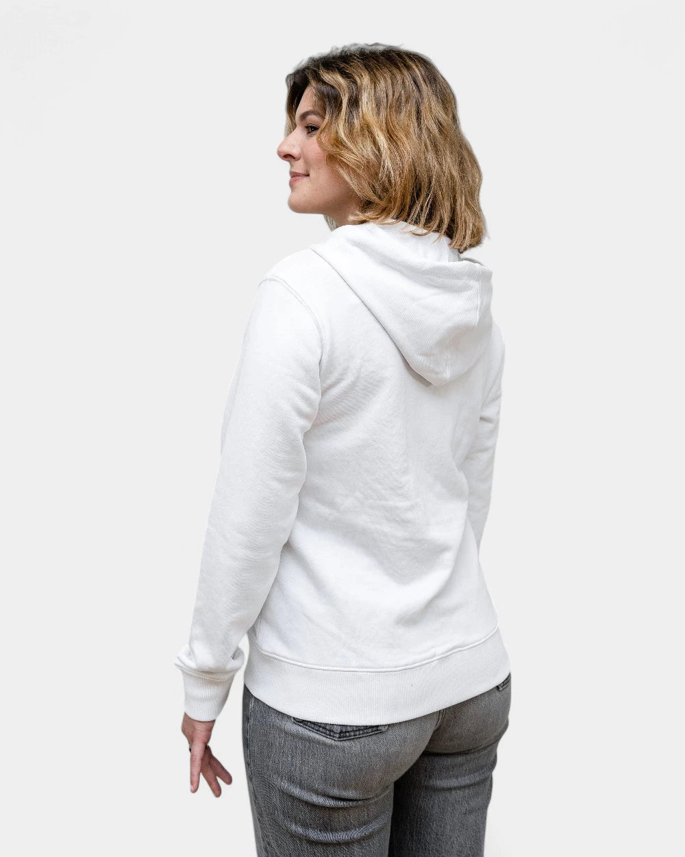 Damska bluza z kapturem na zamek Made in France z logo - 3