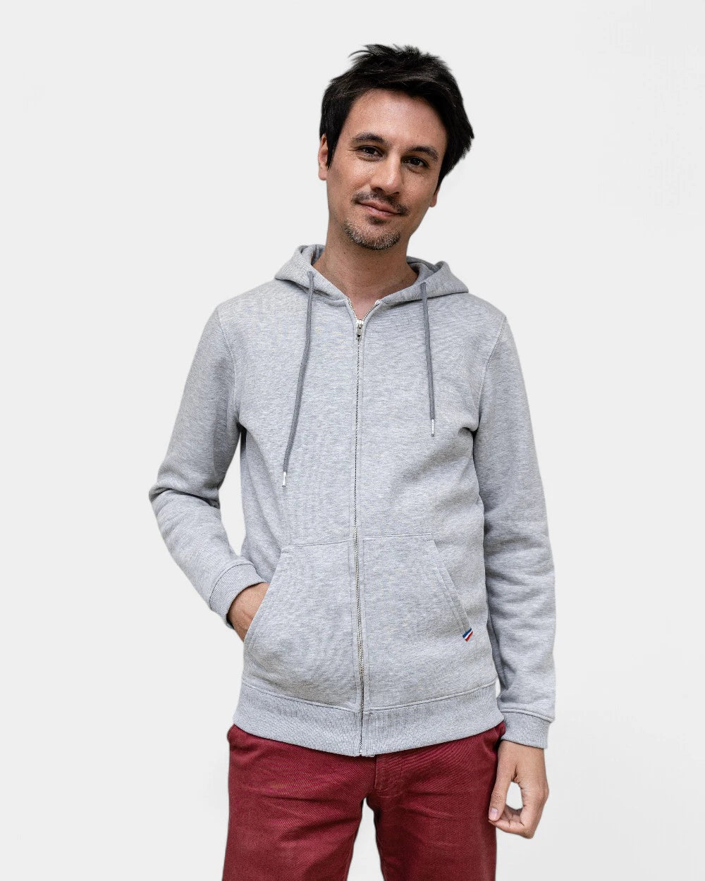 Męska bluza na zamek Made in France z logo - 11