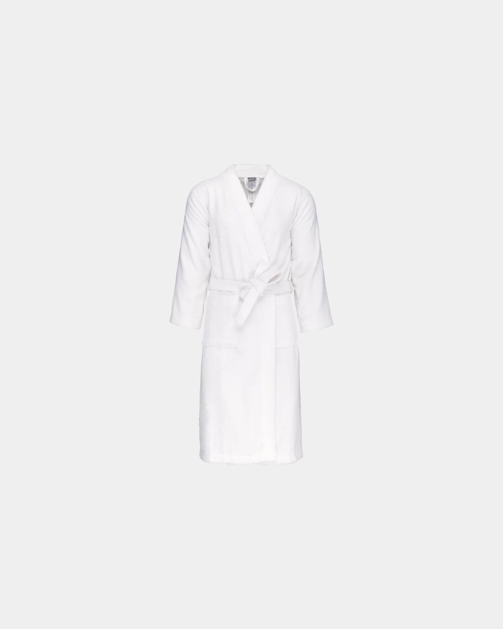 Szlafrok kimono z bawełny frotte 400 g/m² z nadrukiem - Biały
