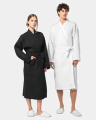 Szlafrok kimono z bawełny o splocie plaster miodu z nadrukiem - 3