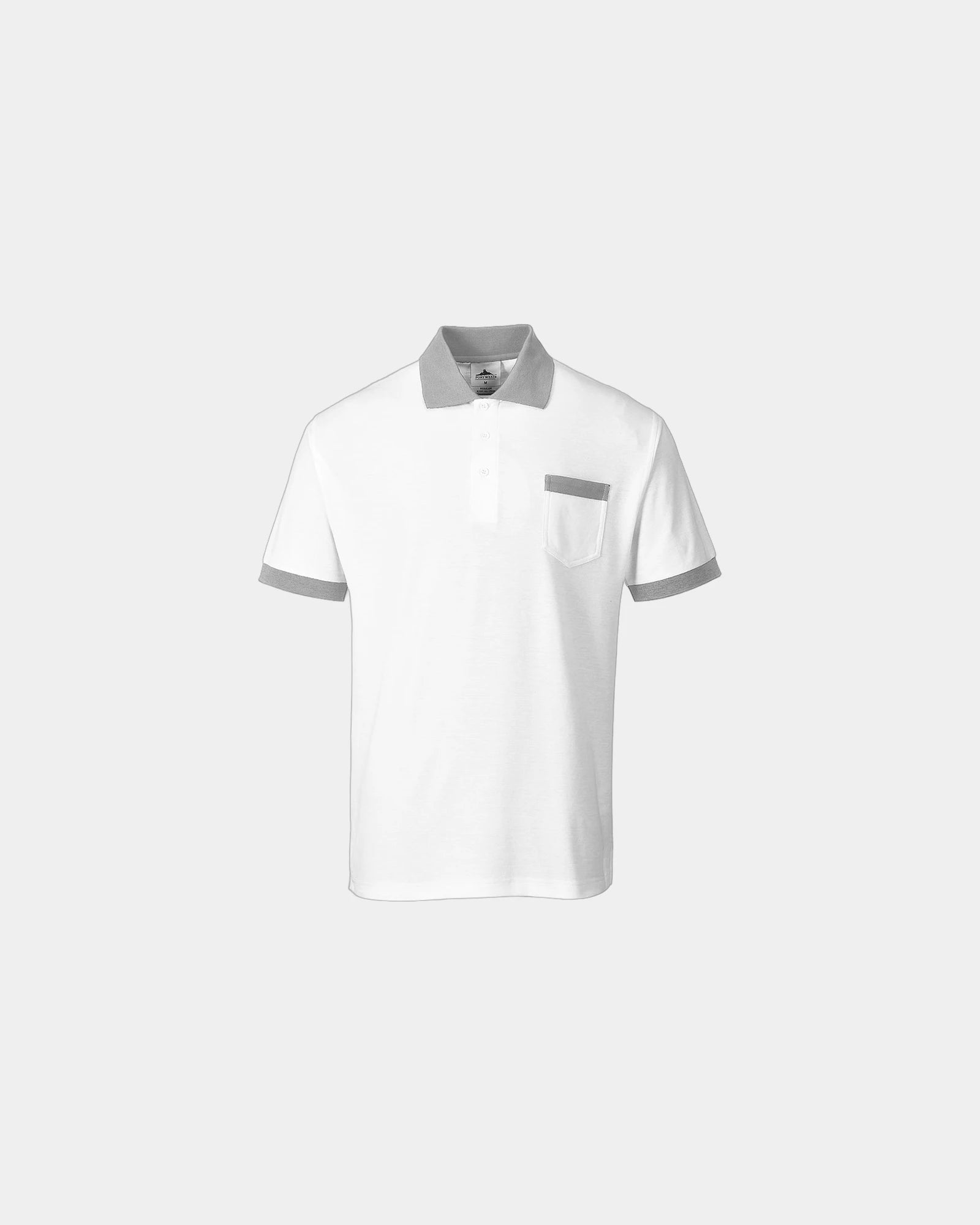 Polo Craft białe z bawełny z kieszenią na piersi z nadrukiem - Biały