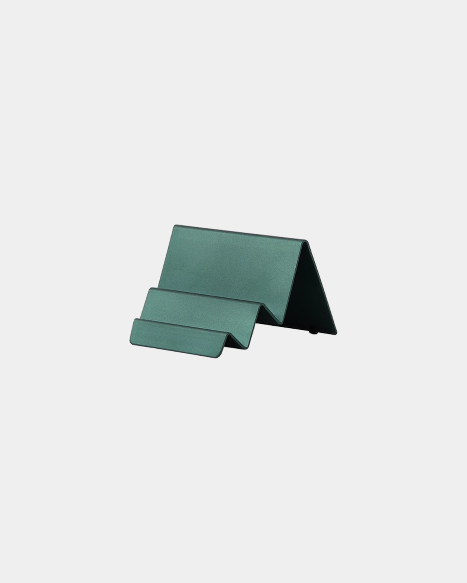 Stojak na wizytówki aluminiowy Lexon City Card Stand z nadrukiem - Zielony