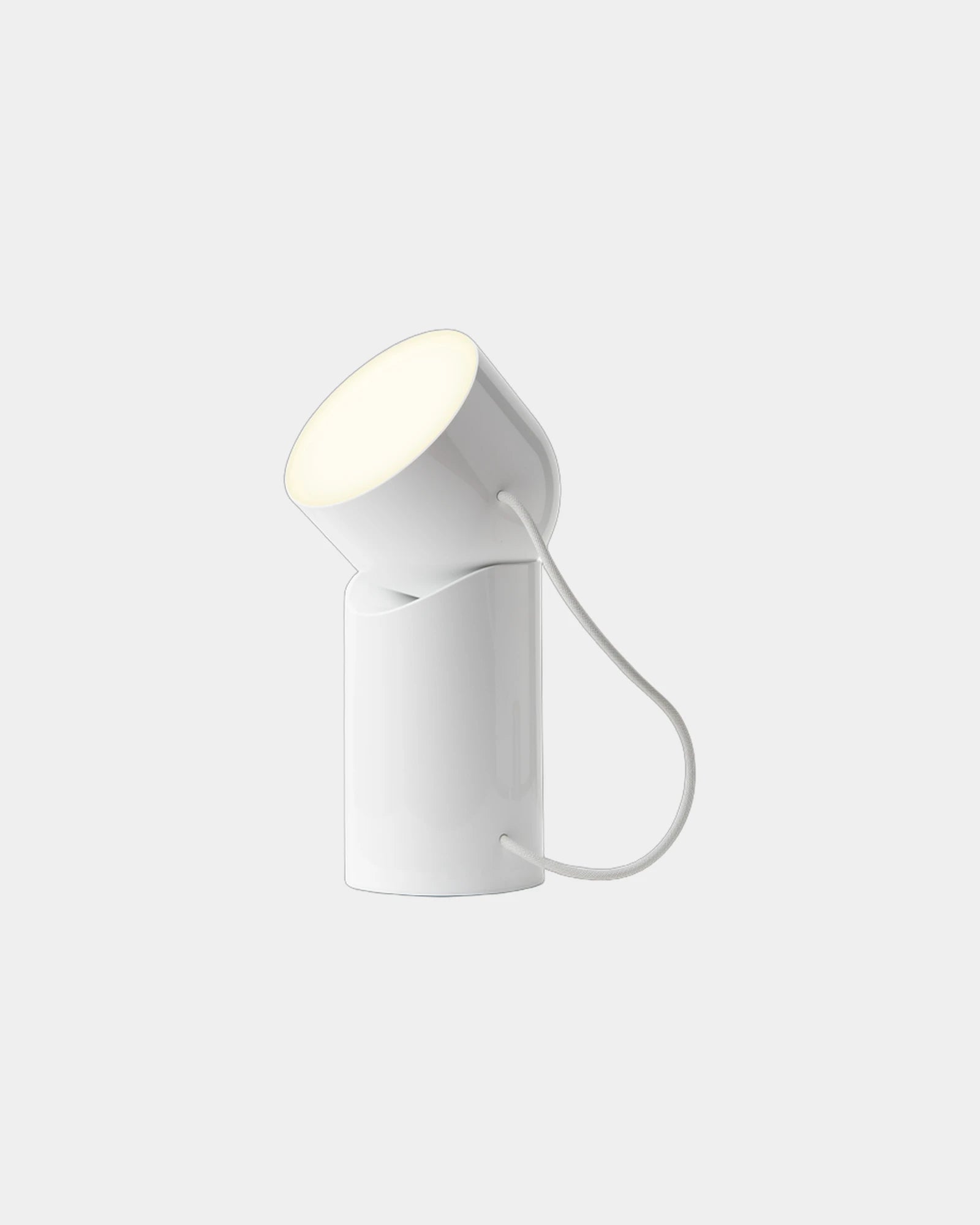 Lampa LED Lexon Orbe przenośna 9 kolorów z nadrukiem - Biały błyszczący