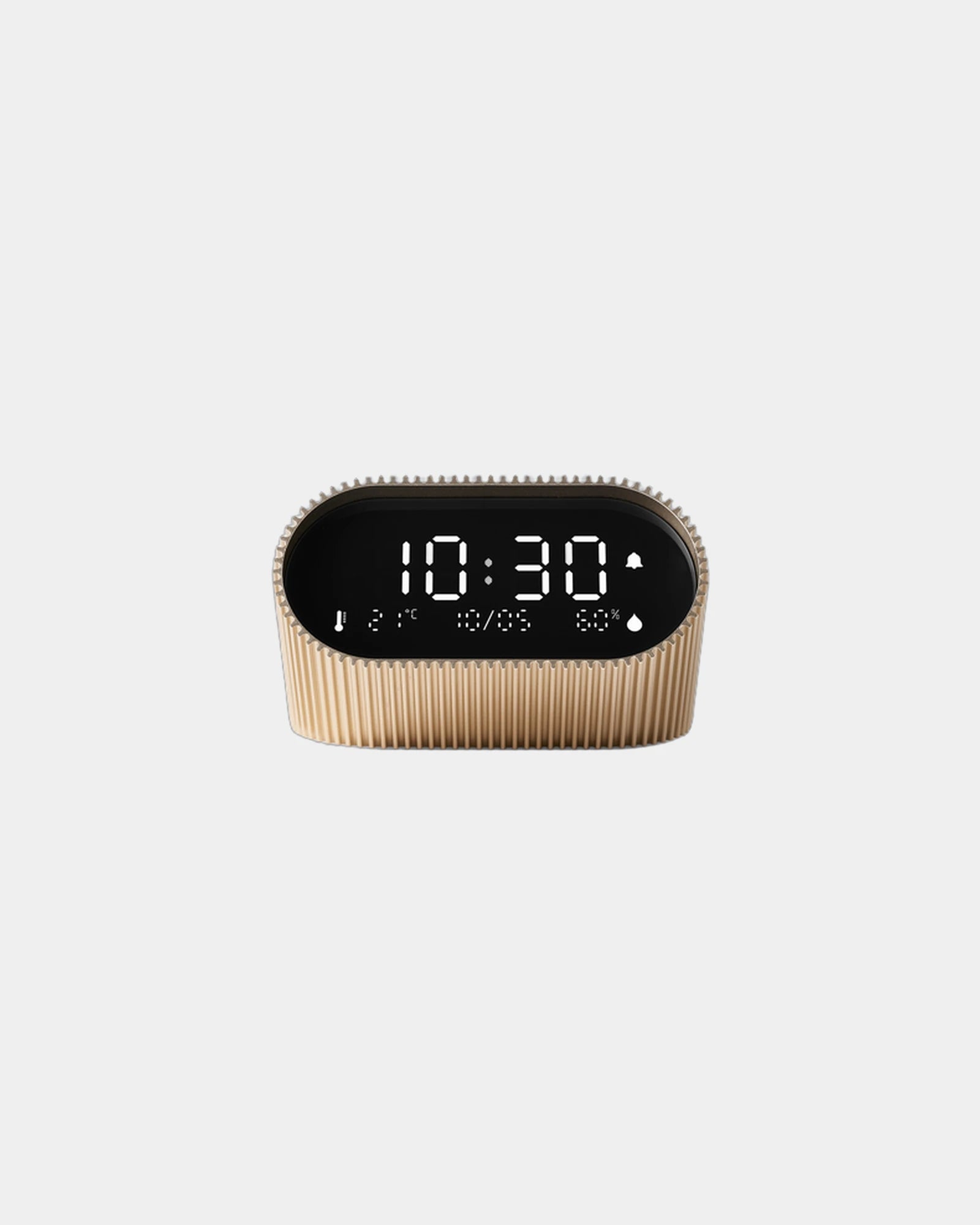 Lampa-budzik aluminiowa Lexon Ray Clock z nadrukiem - Żywe złoto