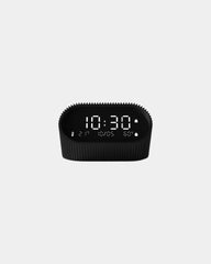 Lampa-budzik aluminiowa Lexon Ray Clock z nadrukiem - Matowy czarny