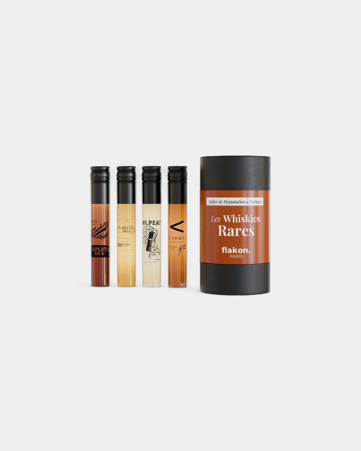Coffret dégustation 4 flacons spiritueux à personnaliser