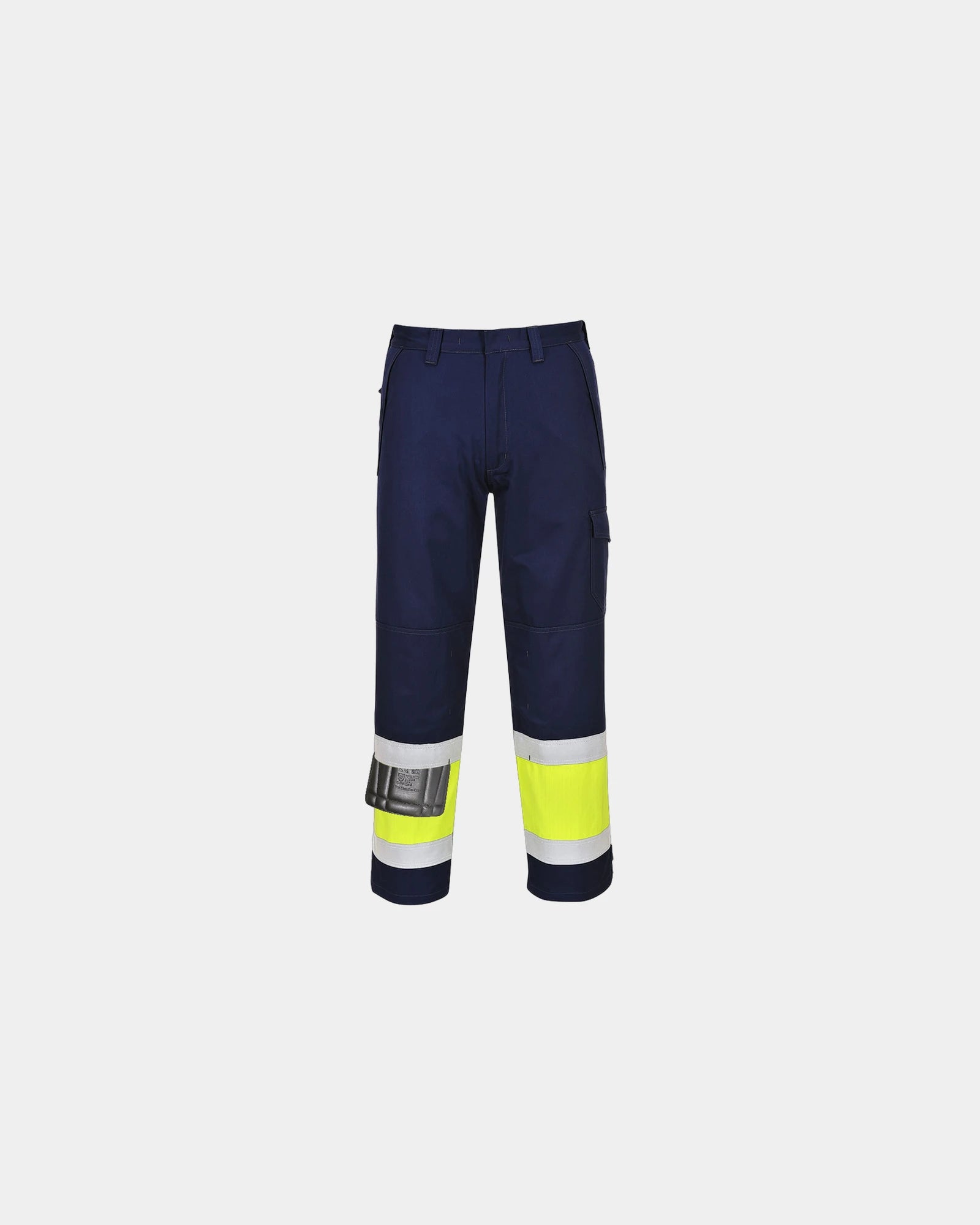 Spodnie robocze Hi-Vis MODAFLAME z nadrukiem - Żółto-granatowy