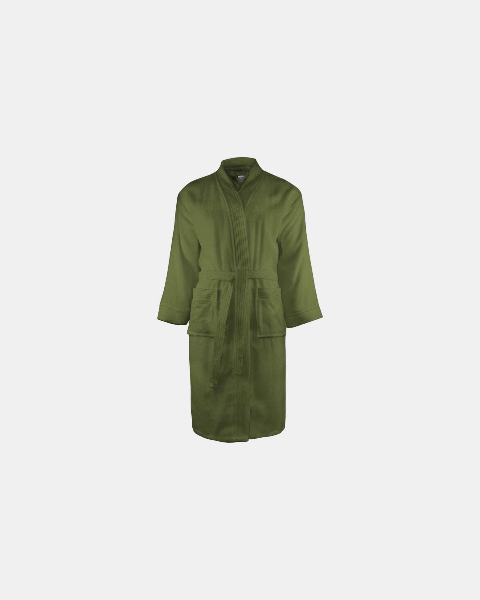 Szlafrok frotte z bawełny czesanej 340 g/m² Classic z nadrukiem - Oliwkowy