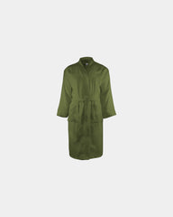 Szlafrok frotte z bawełny czesanej 340 g/m² Classic z nadrukiem - Oliwkowy