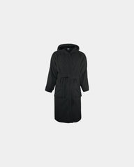 Szlafrok frotte z kapturem z bawełny 420 g/m² z nadrukiem - Czarny