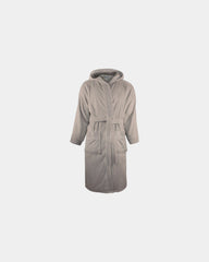 Szlafrok frotte z kapturem z bawełny 420 g/m² z nadrukiem - Taupe