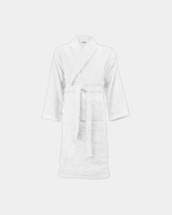 Szlafrok frotte z bawełny organicznej 420 g/m² z nadrukiem - Biały