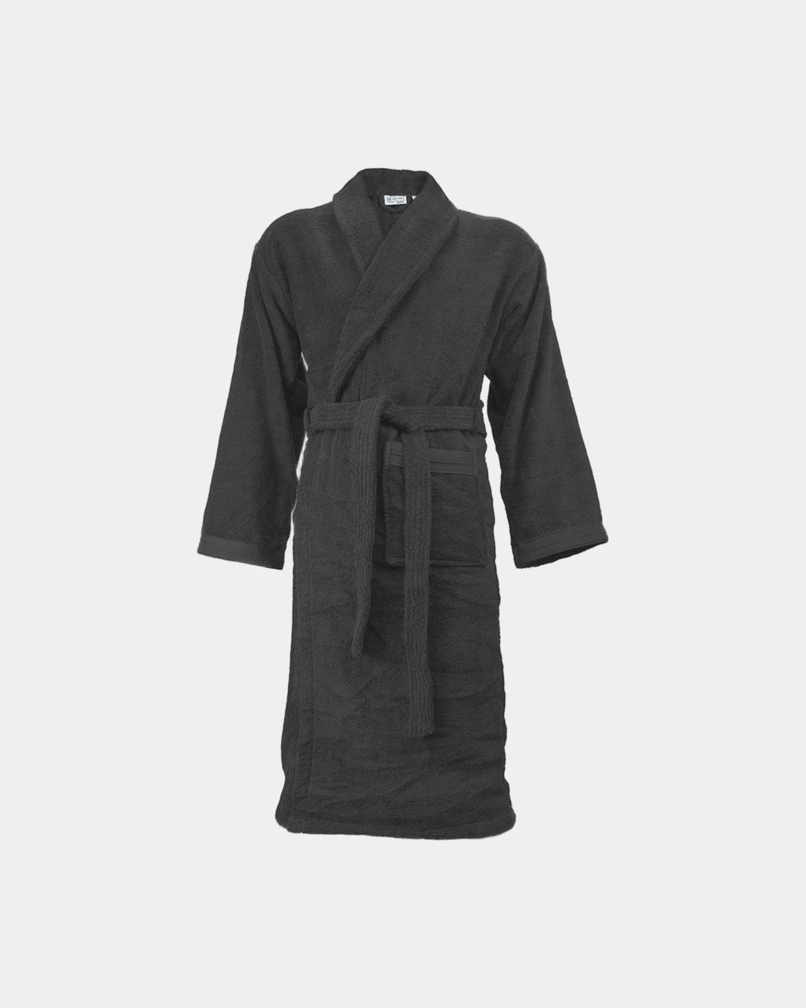 Szlafrok frotte z bawełny organicznej 420 g/m² z nadrukiem - Antracytowy