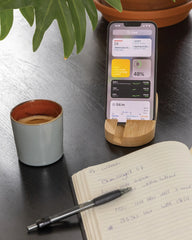 Podstawka na tablet i telefon z bambusa z nadrukiem - 5