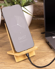 Stojak na telefon z bambusa z certyfikatem FSC z nadrukiem - 4