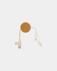 Kabel rozwijany 6 w 1 z korka i słomy pszenicznej z nadrukiem - 3