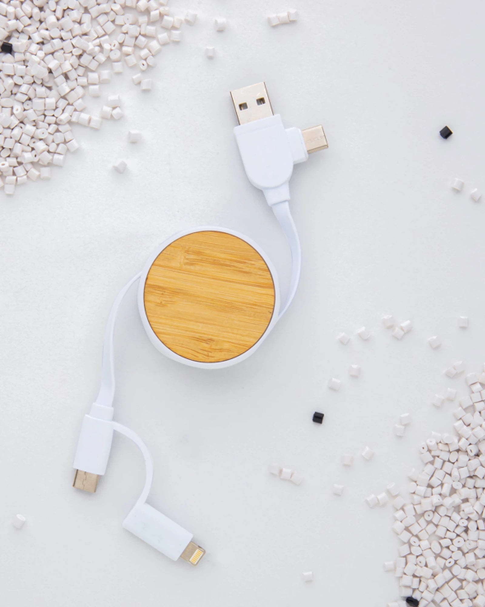 Kabel do ładowania 6w1 z plastiku z recyklingu 100 cm z nadrukiem - 7