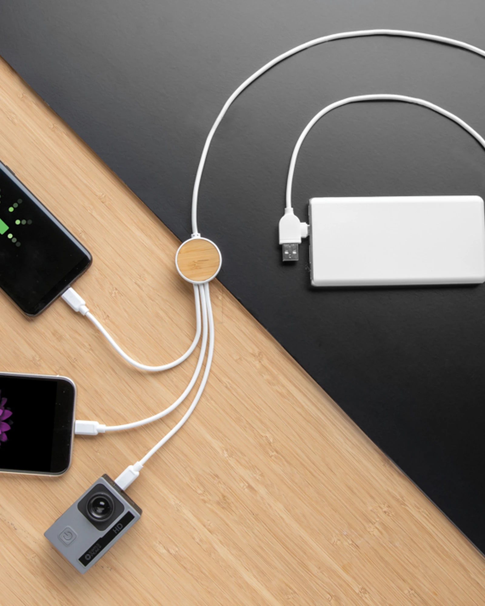 Kabel do ładowania 6 w 1 z plastiku z recyklingu z nadrukiem - 7