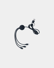 Kabel 6 w 1 z TPE i plastiku z recyklingu z nadrukiem - Czarny