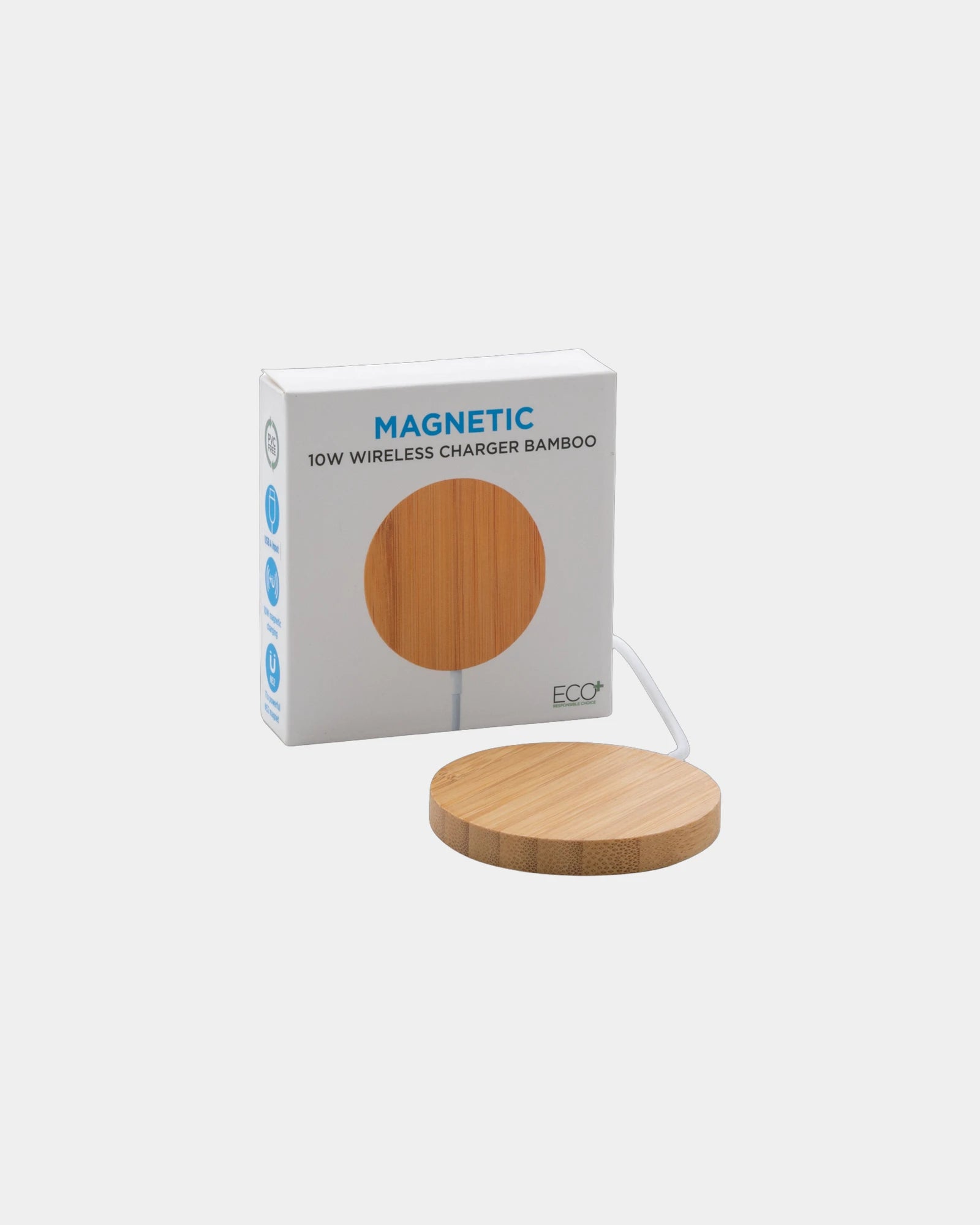 Ładowarka bezprzewodowa magnetyczna z bambusu 10W z nadrukiem - 6