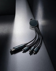 Kabel do ładowania 6w1 z aluminium z recyklingu z nadrukiem - 4