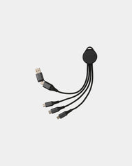 Kabel do ładowania 6w1 z aluminium z recyklingu z nadrukiem - Szary