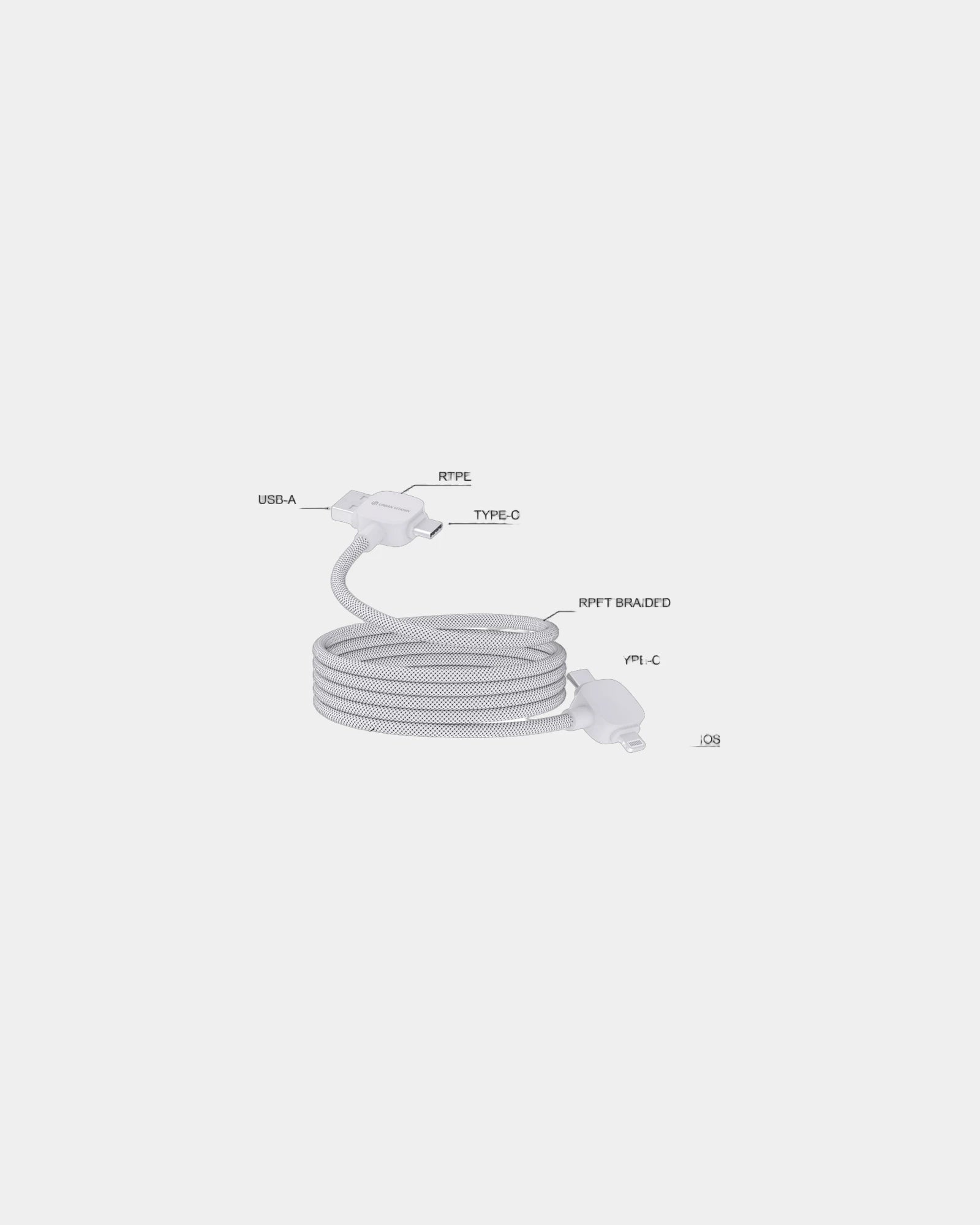 Kabel do ładowania 65W z TPE z recyklingu Stockton z nadrukiem - 9