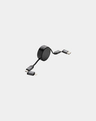 Kabel rozwijany 60W 6w1 z aluminium z recyklingu z nadrukiem - Szary