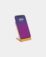 Podstawka indukcyjna bambusowa do telefonu 5W z nadrukiem - 1