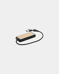 Hub USB z bambusa z recyklingu 10 x 3,3 cm z nadrukiem - Czarny