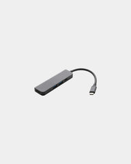 Hub HDMI 4K z aluminium z recyklingu z nadrukiem - Szary