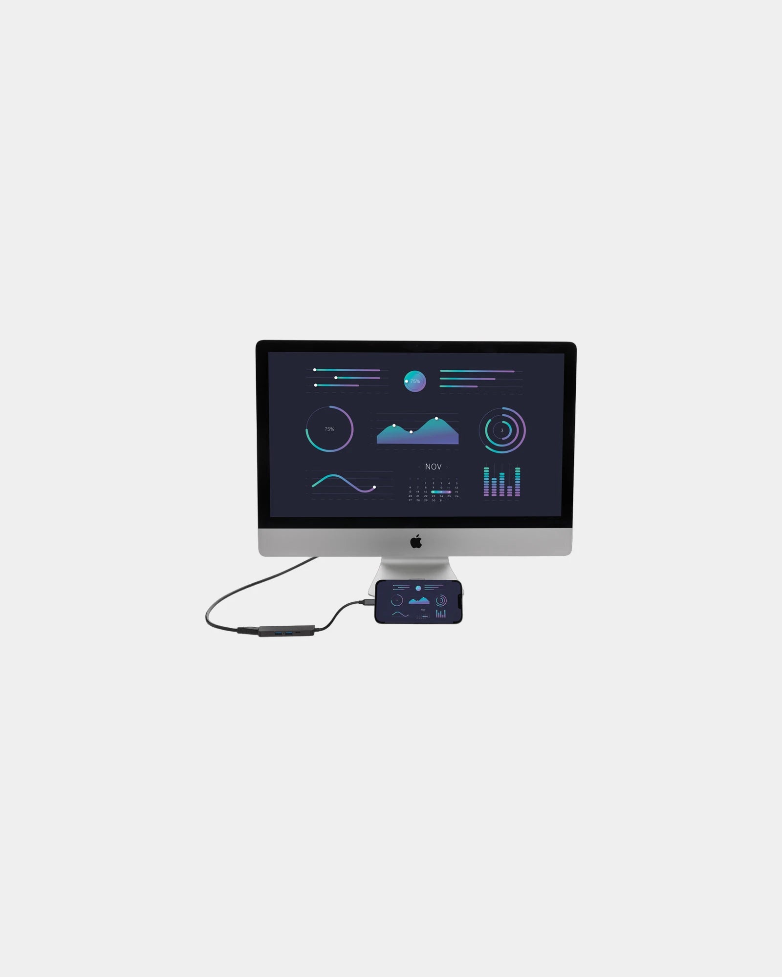 Hub HDMI 4K z aluminium z recyklingu z nadrukiem - 4