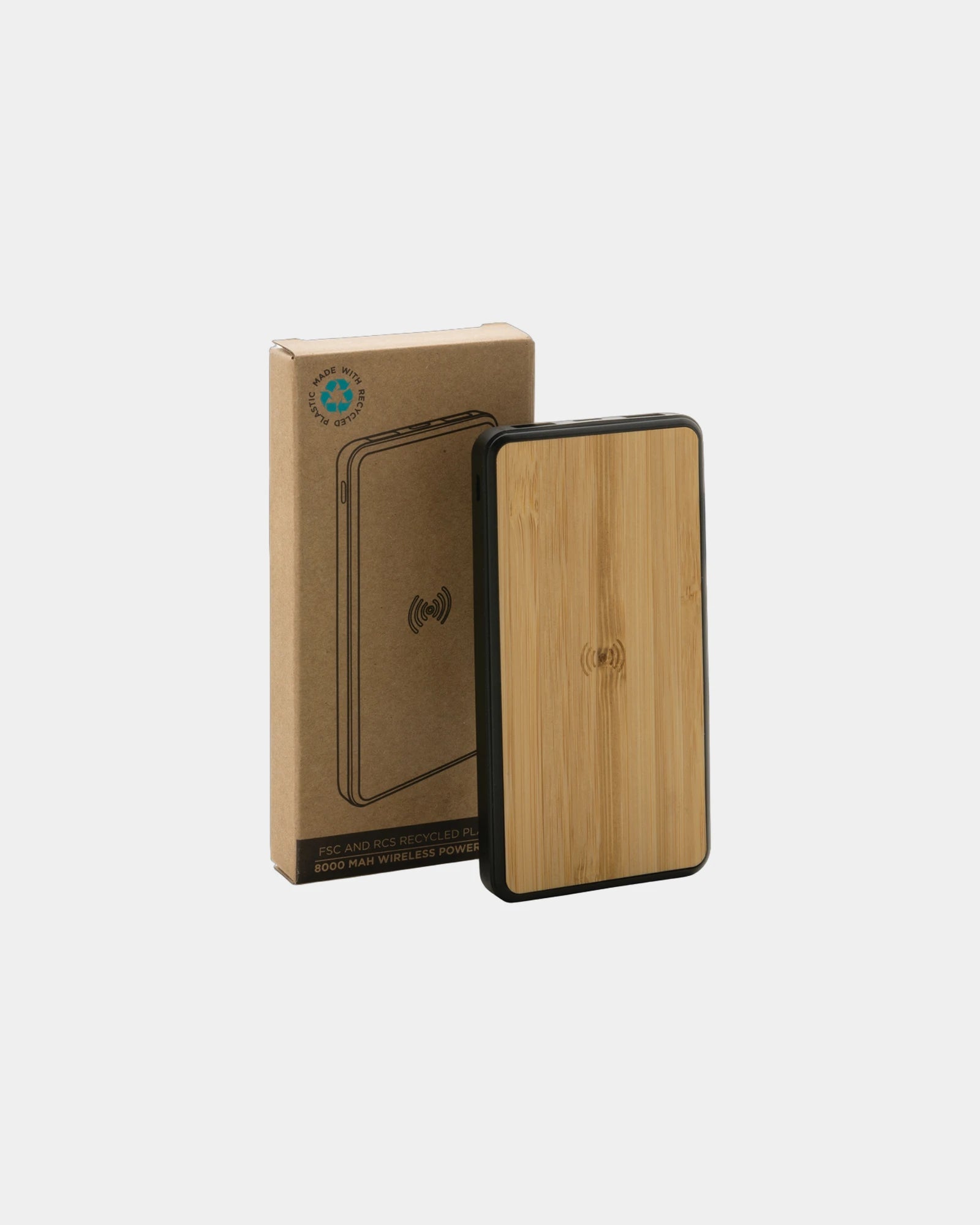 Powerbank 8000 mAh z plastiku z recyklingu z nadrukiem - 5