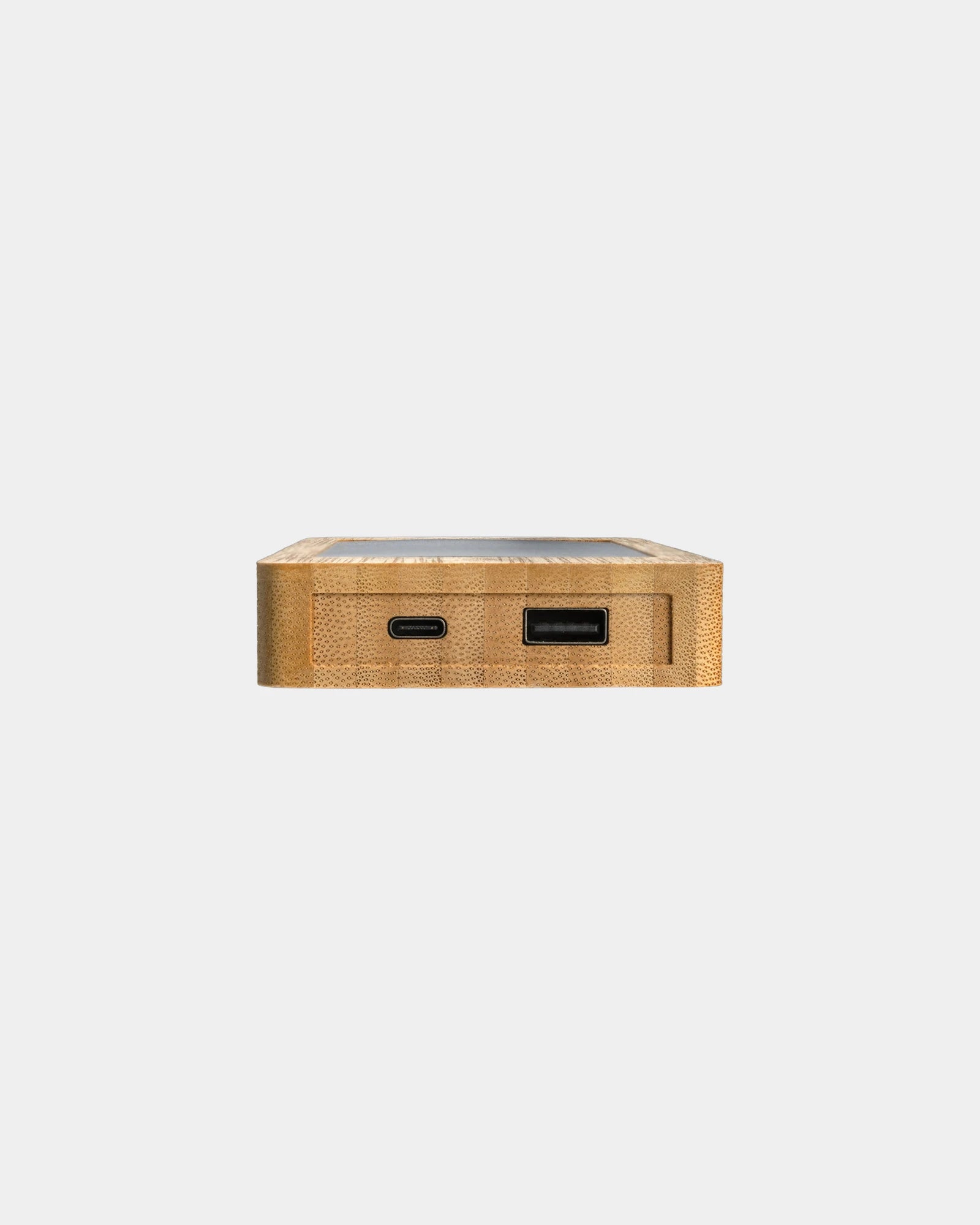 Powerbank solarny bambusowy 10 000 mAh z nadrukiem - 3