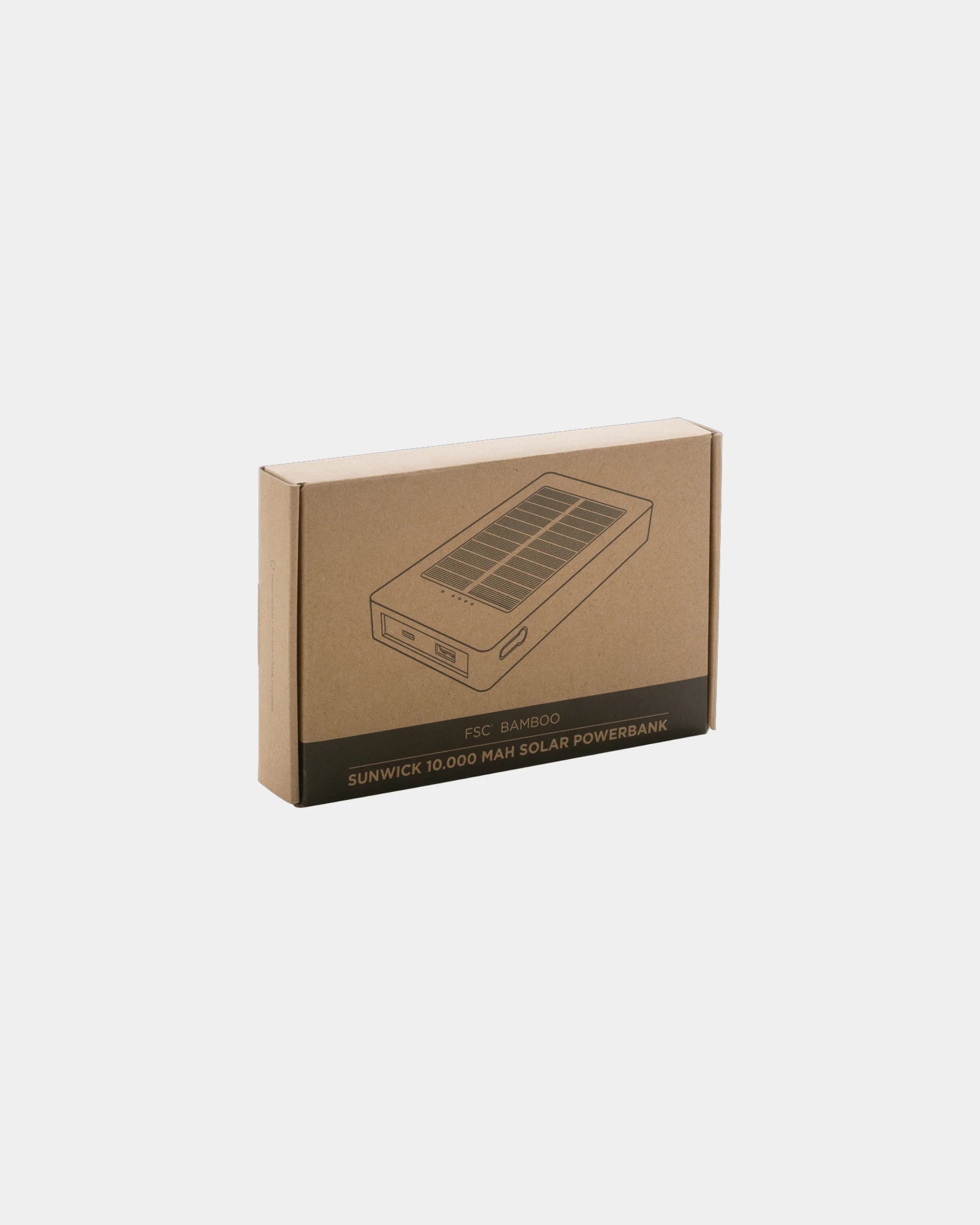 Powerbank solarny bambusowy 10 000 mAh z nadrukiem - 5