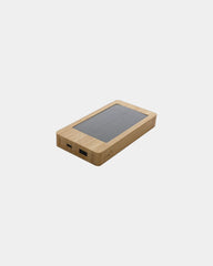 Powerbank solarny bambusowy 10 000 mAh z nadrukiem - Brązowy