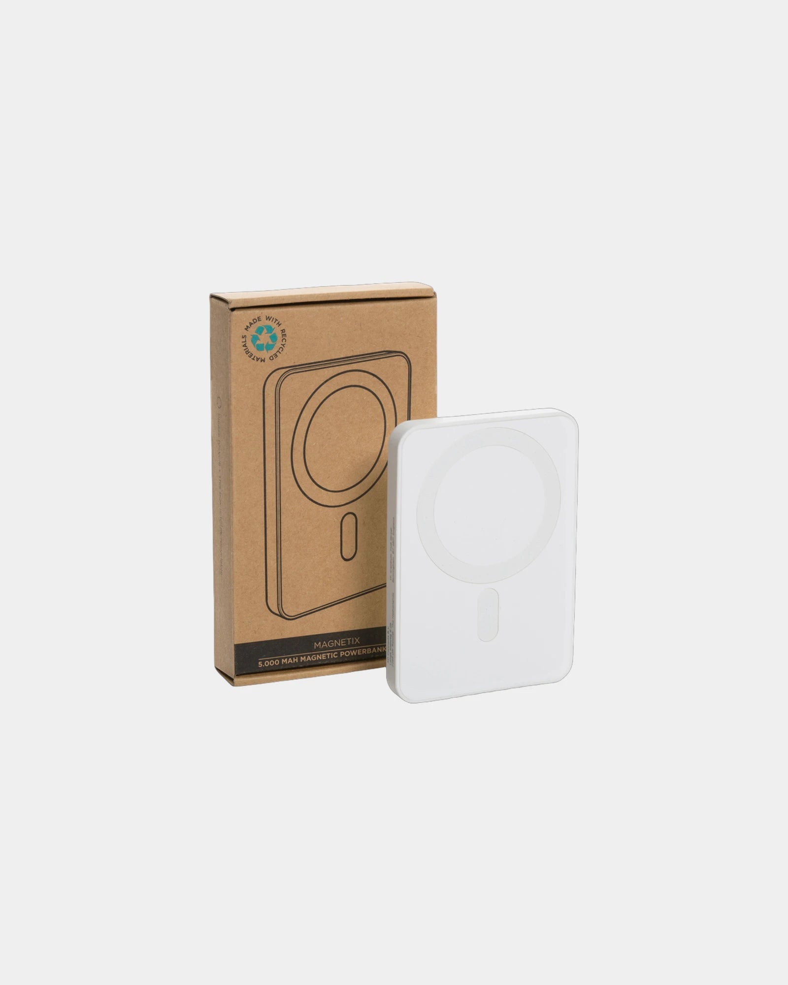 Powerbank magnetyczny 5000 mAh z plastiku z recyklingu z nadrukiem - 12