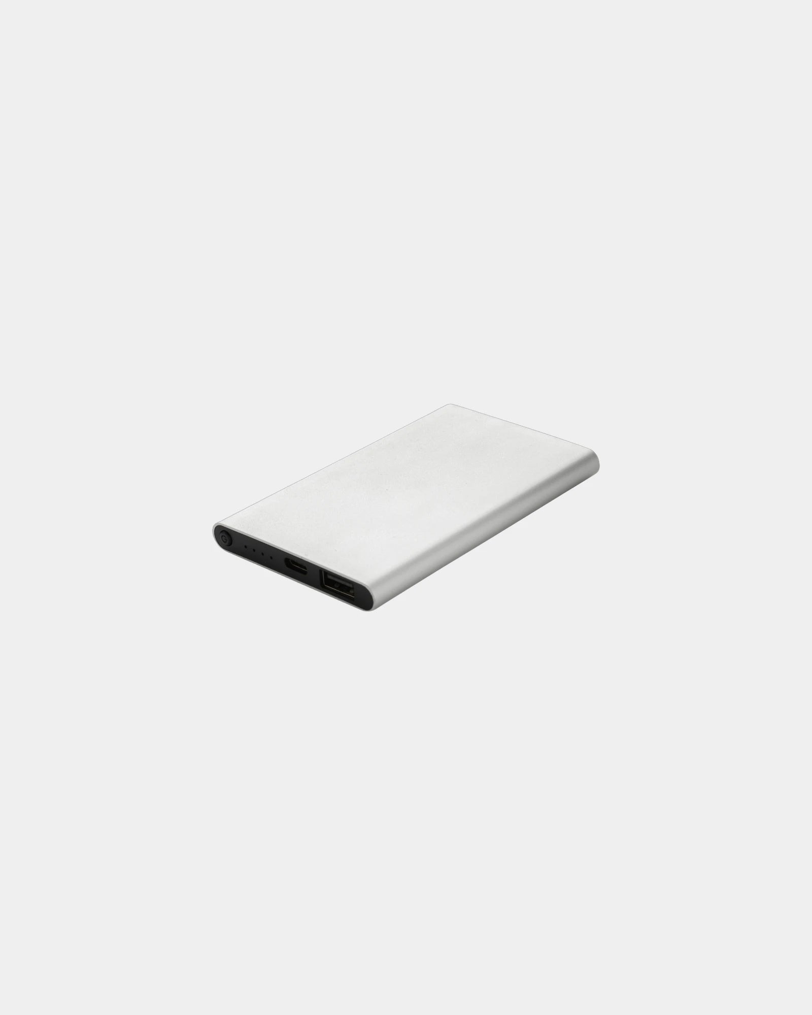 Powerbank 4000 mAh z plastiku z recyklingu z nadrukiem - Srebrny