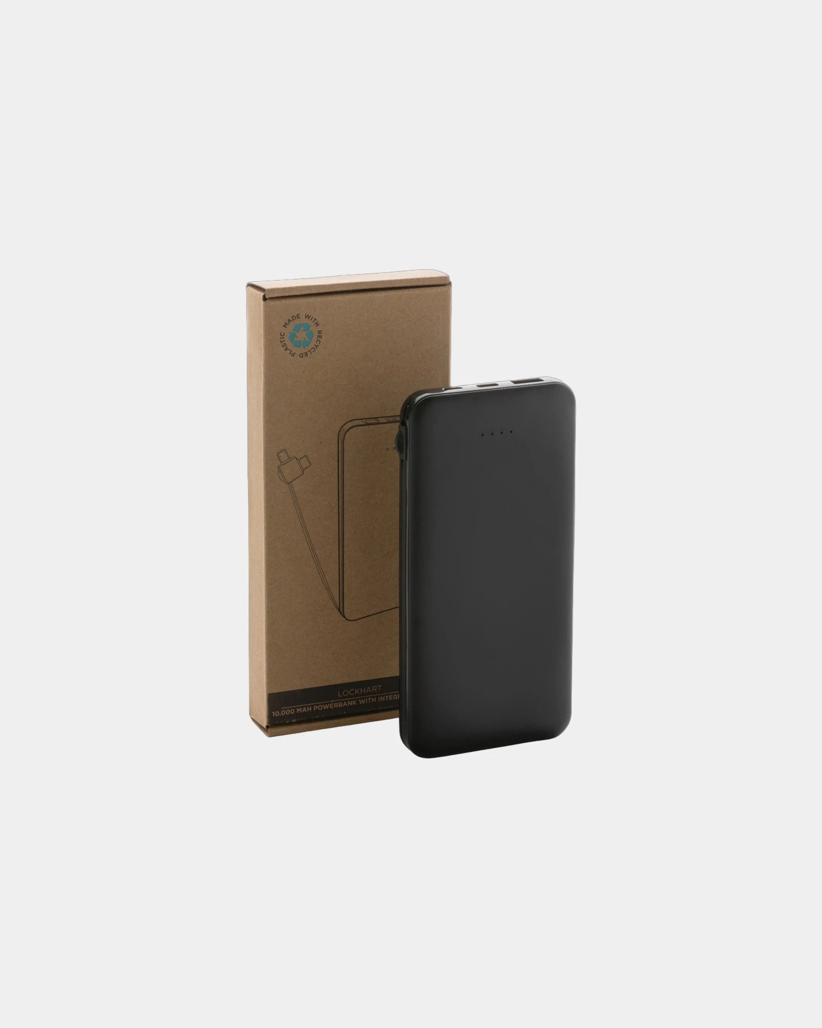 Powerbank 10 000 mAh z plastiku z recyklingu z nadrukiem - 6