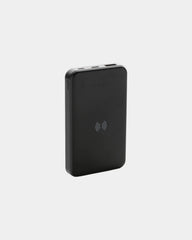 Powerbank 5000 mAh z plastiku z recyklingu z nadrukiem - Czarny