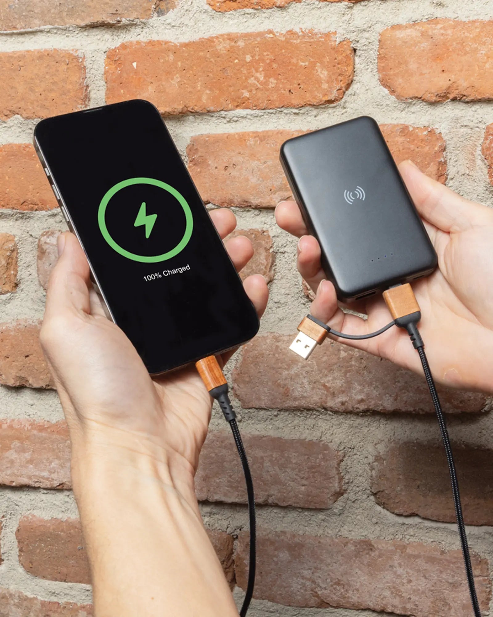 Powerbank 5000 mAh z plastiku z recyklingu z nadrukiem - 6