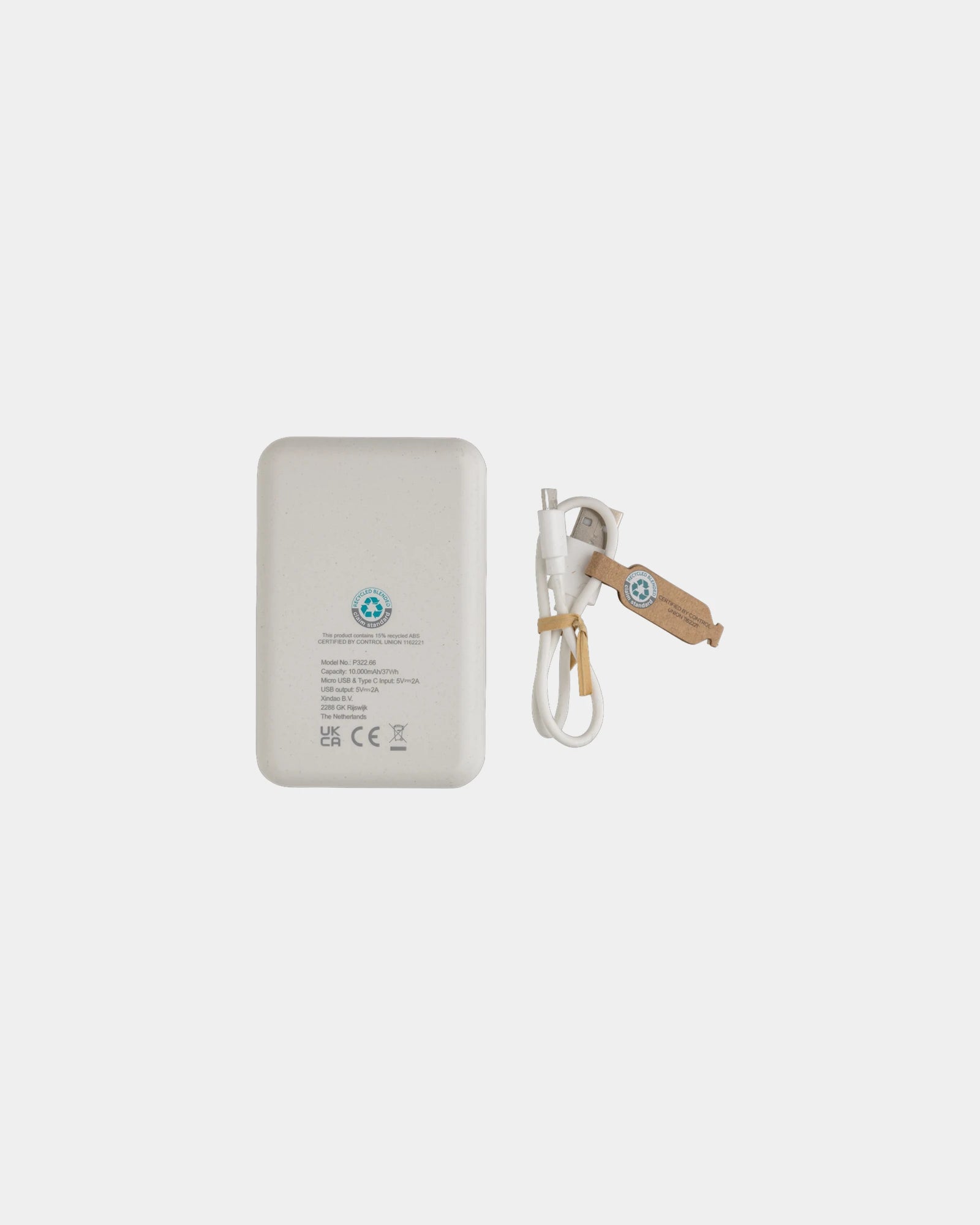 Powerbank 10 000 mAh z plastiku z recyklingu z nadrukiem - 15