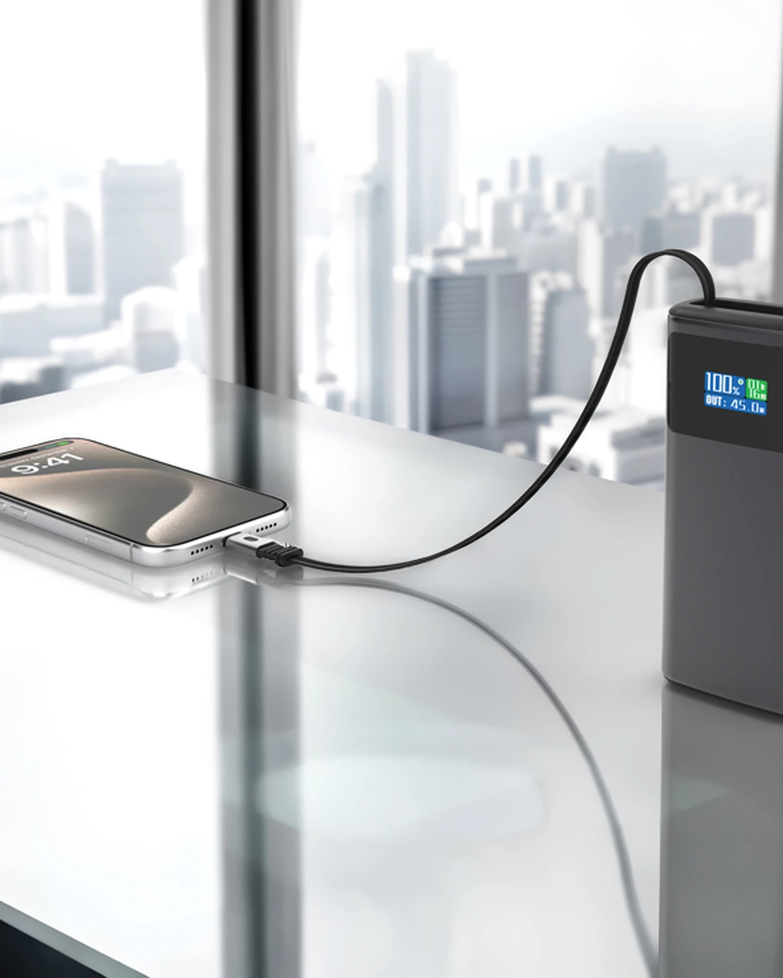 Powerbank 10 000 mAh szary ze złączem USB-C z nadrukiem - 8