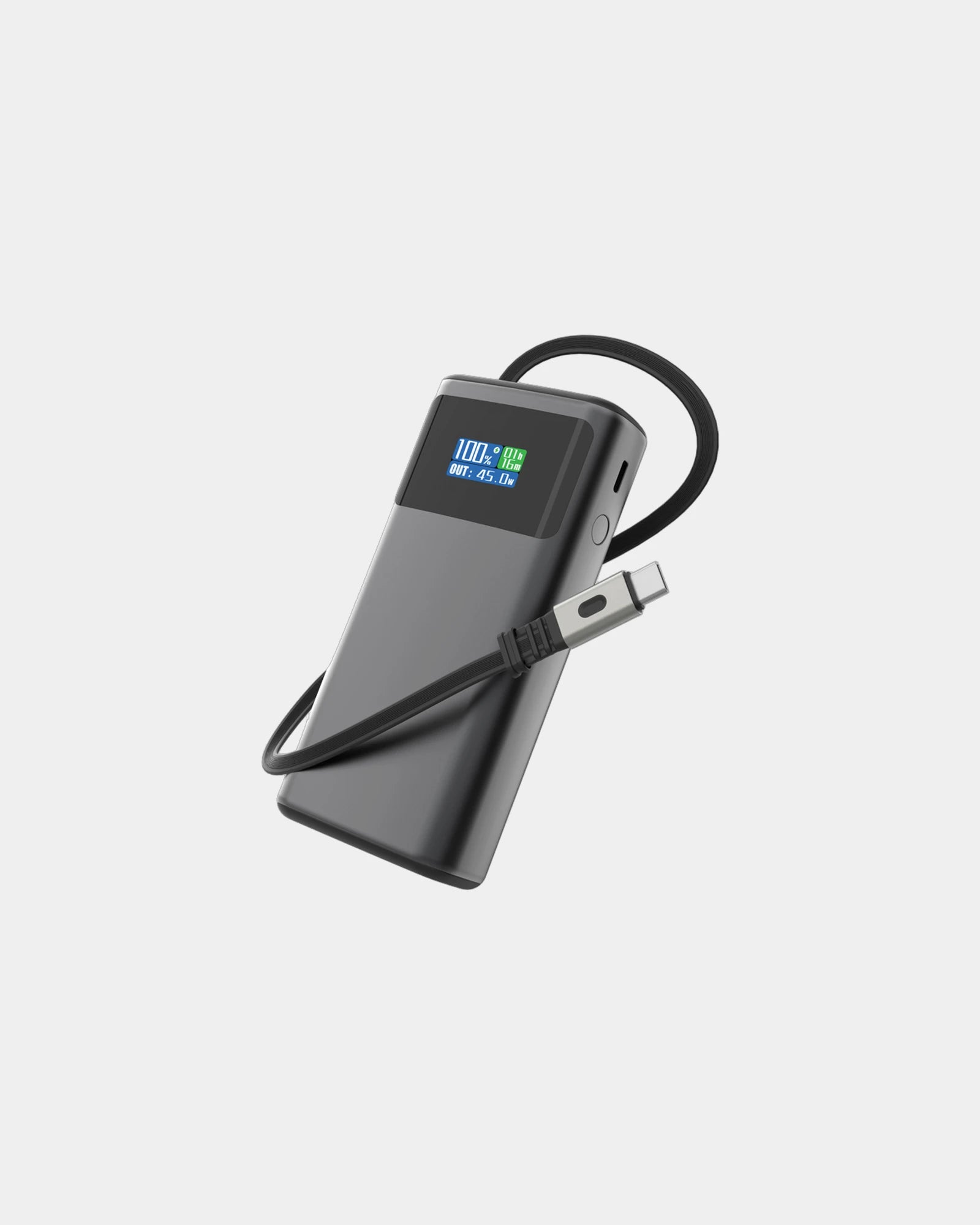 Powerbank 10 000 mAh szary ze złączem USB-C z nadrukiem - 3