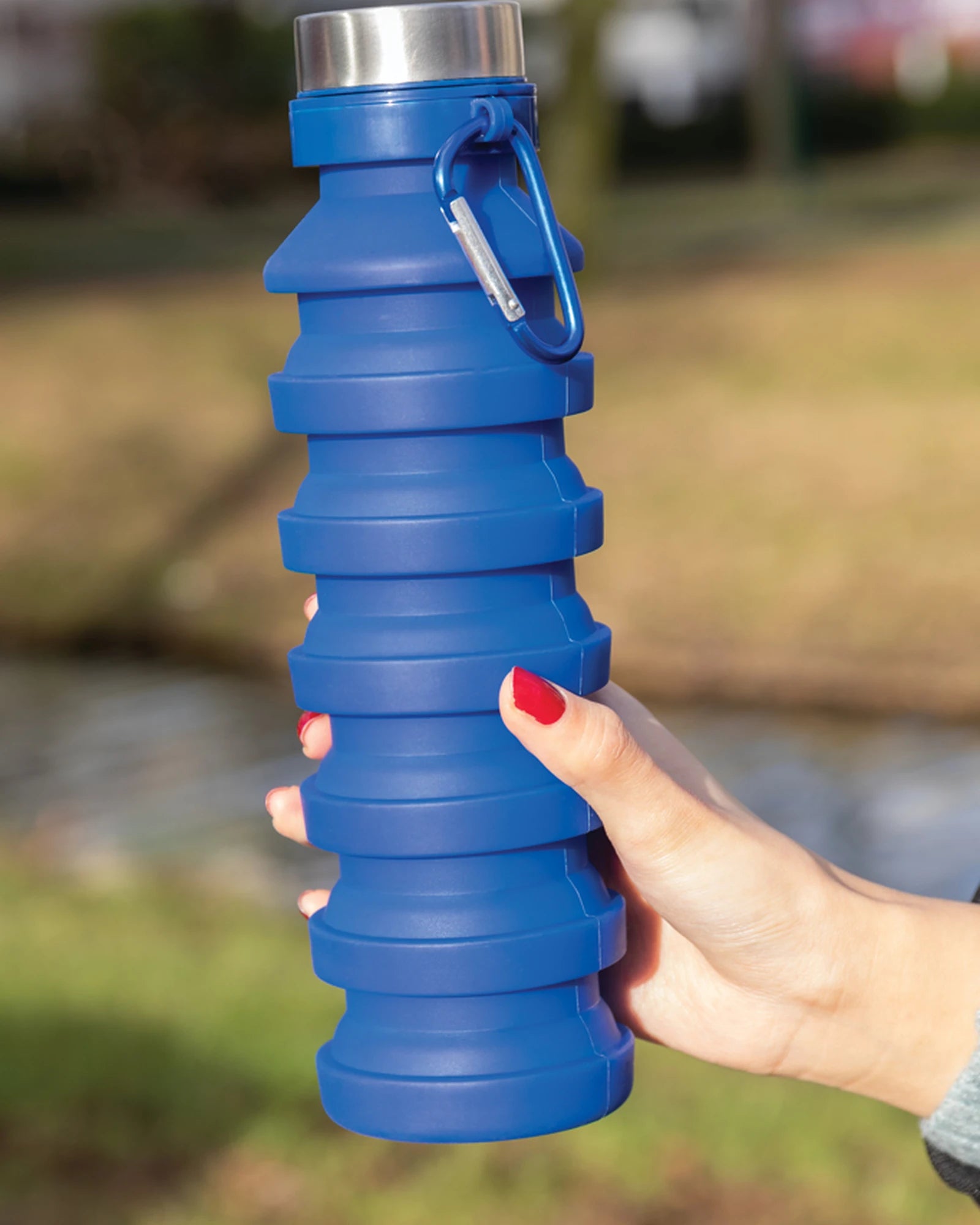 Szczelna składana butelka silikonowa 550 ml z nadrukiem - 12