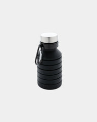 Szczelna składana butelka silikonowa 550 ml z nadrukiem - Czarny