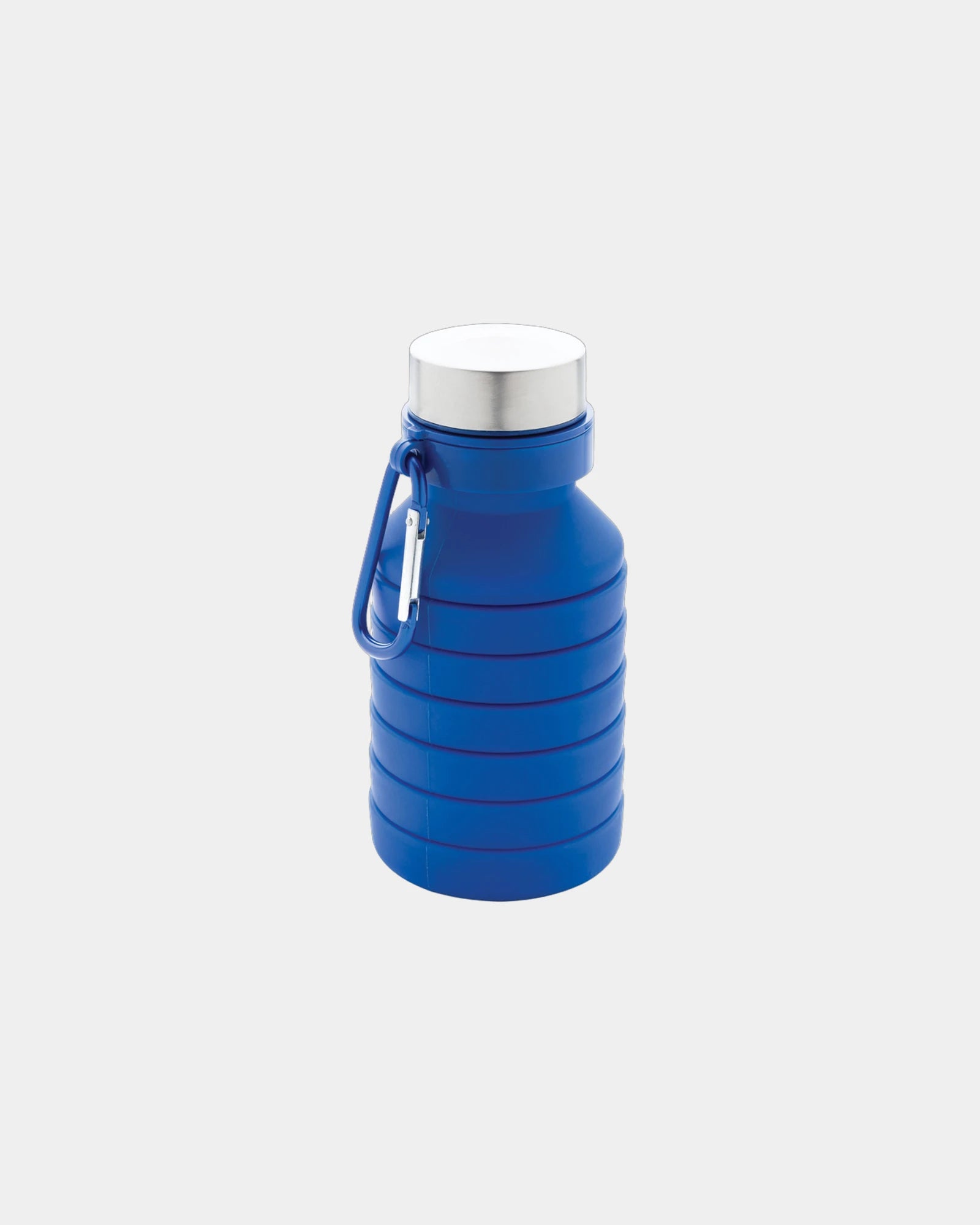 Szczelna składana butelka silikonowa 550 ml z nadrukiem - Niebieski