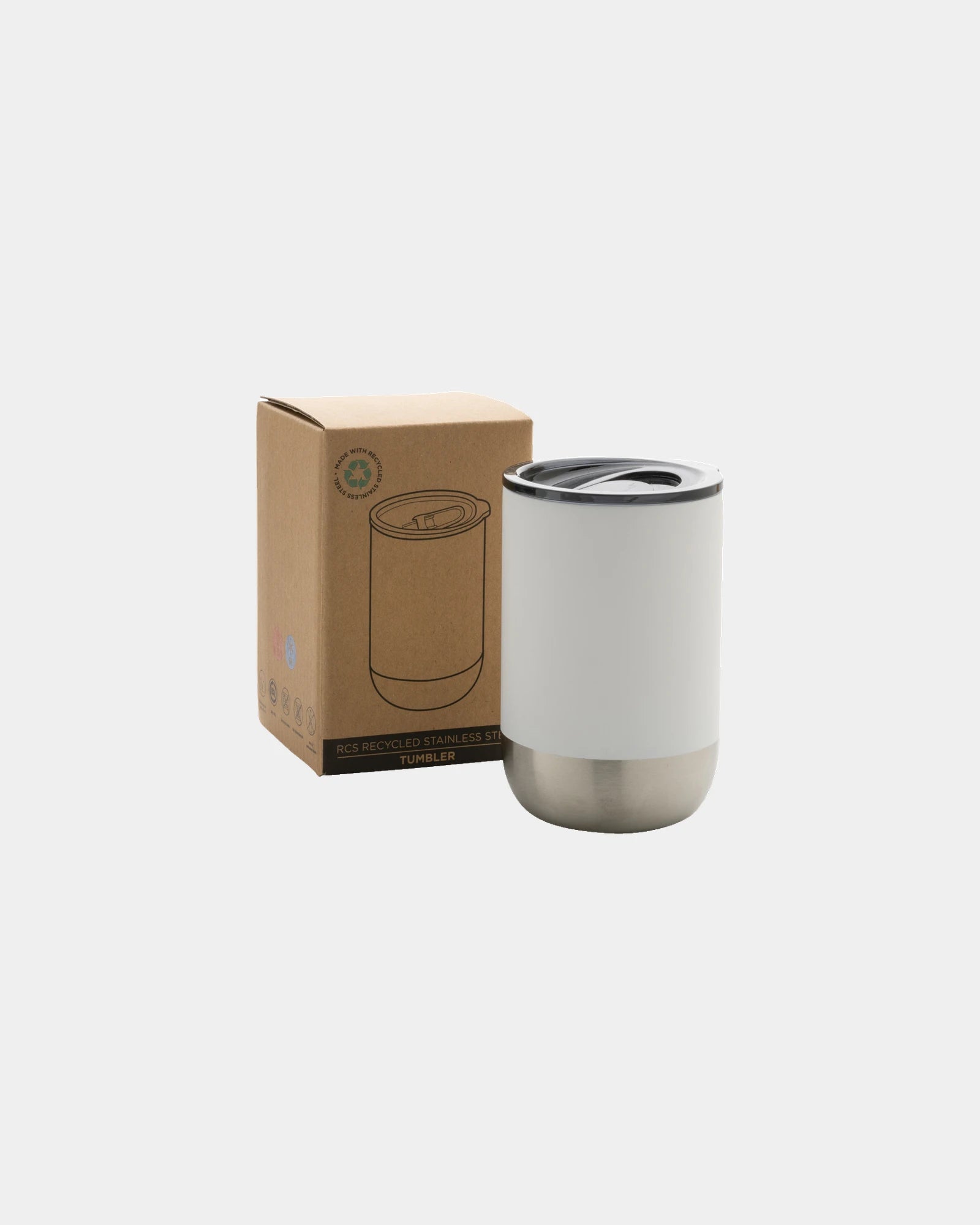 Kubek ze stali nierdzewnej z recyklingu 360 ml z nadrukiem