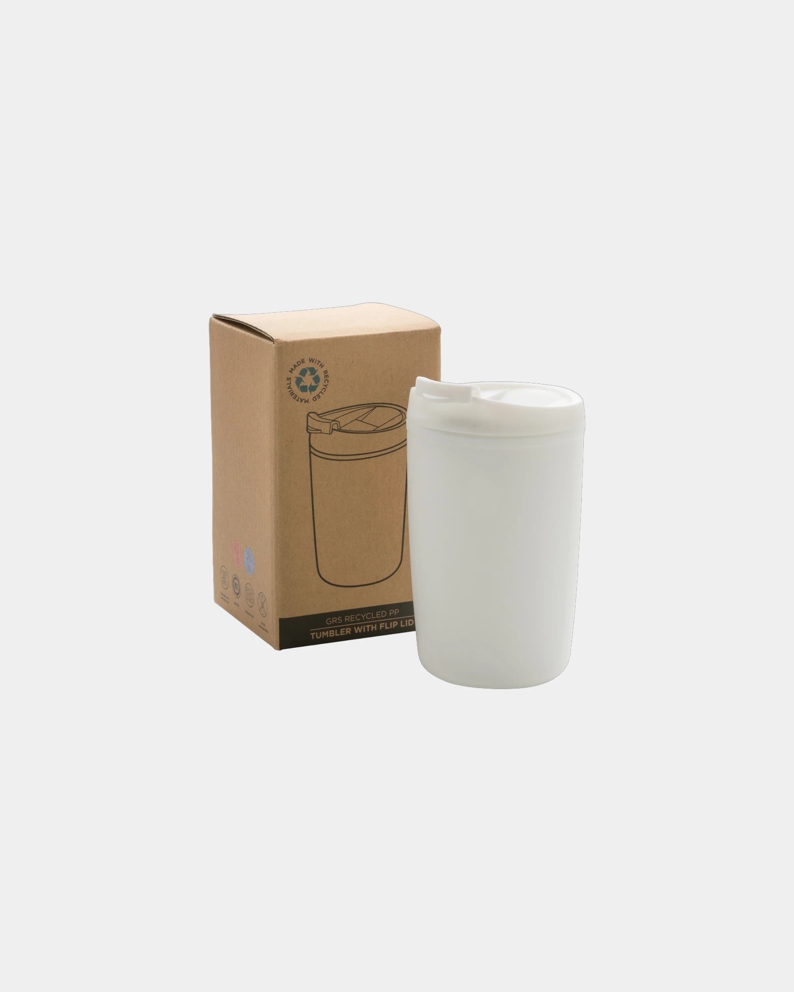 Kubek z PP z recyklingu GRS 300 ml z wieczkiem z nadrukiem - 12