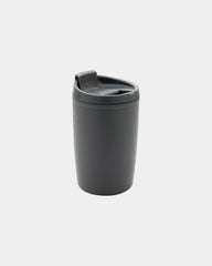 Kubek z PP z recyklingu GRS 300 ml z wieczkiem z nadrukiem - Szary